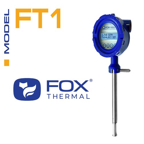 Fox Thermal - Thermal Mass Flow Meter & Temperature Transmitter  Model FT1 