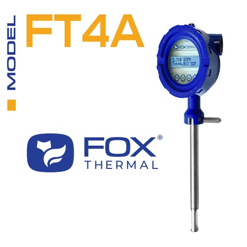 Fox Thermal - Thermal Mass Flow Meter & Temperature Transmitter  Model FT4A 